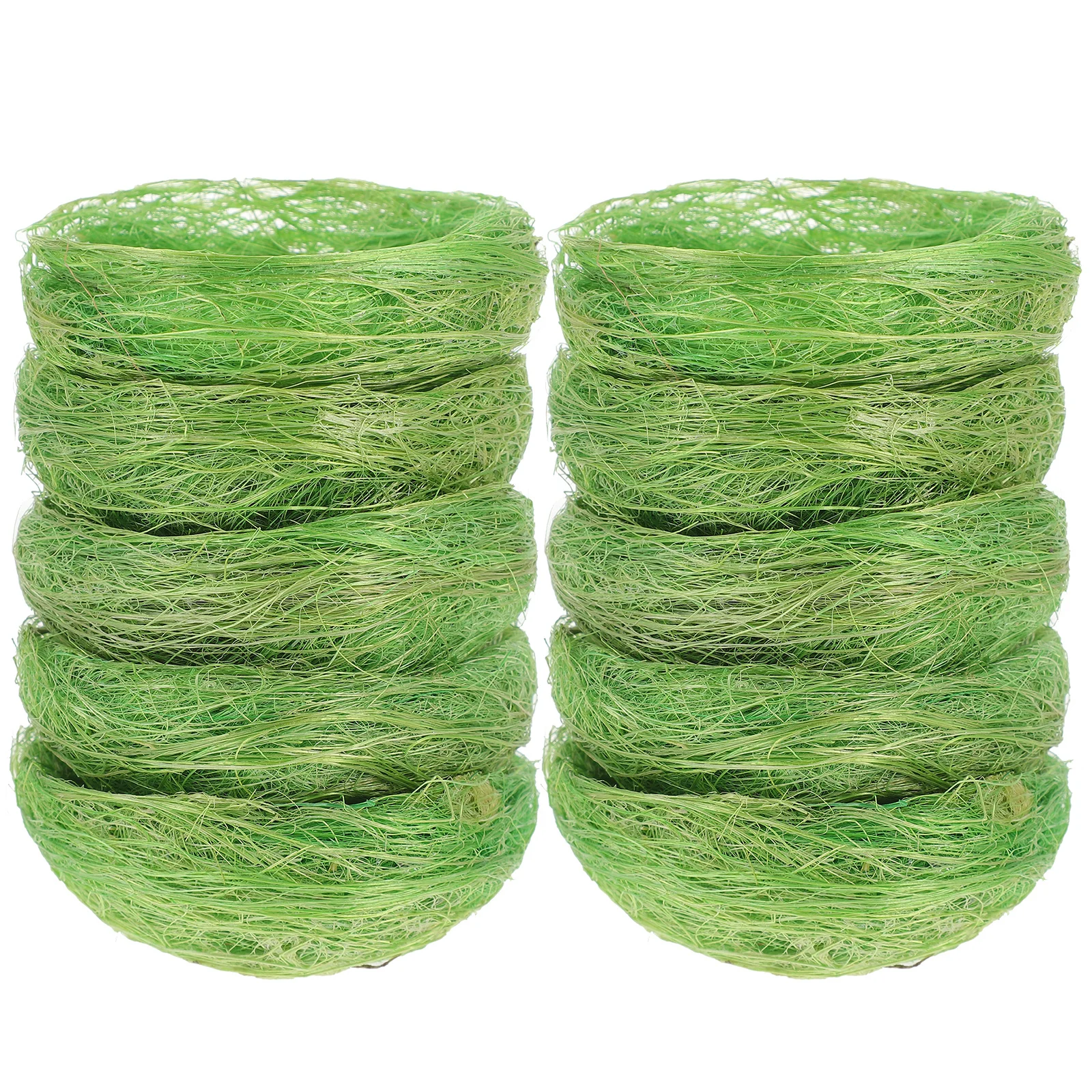 

10Pcs Simulated Bird Nest Garden Decoration Ornament Hemp Craft Nest for Micro Landscape Photography Props Holiday Party Decor