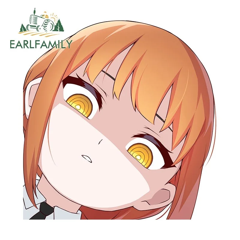 EARLFAMILY 13cm For Makima Chainsaw Man Overlook Car Stickers Waterproof Decal Sunscreen Helmet Graphics Car Lable