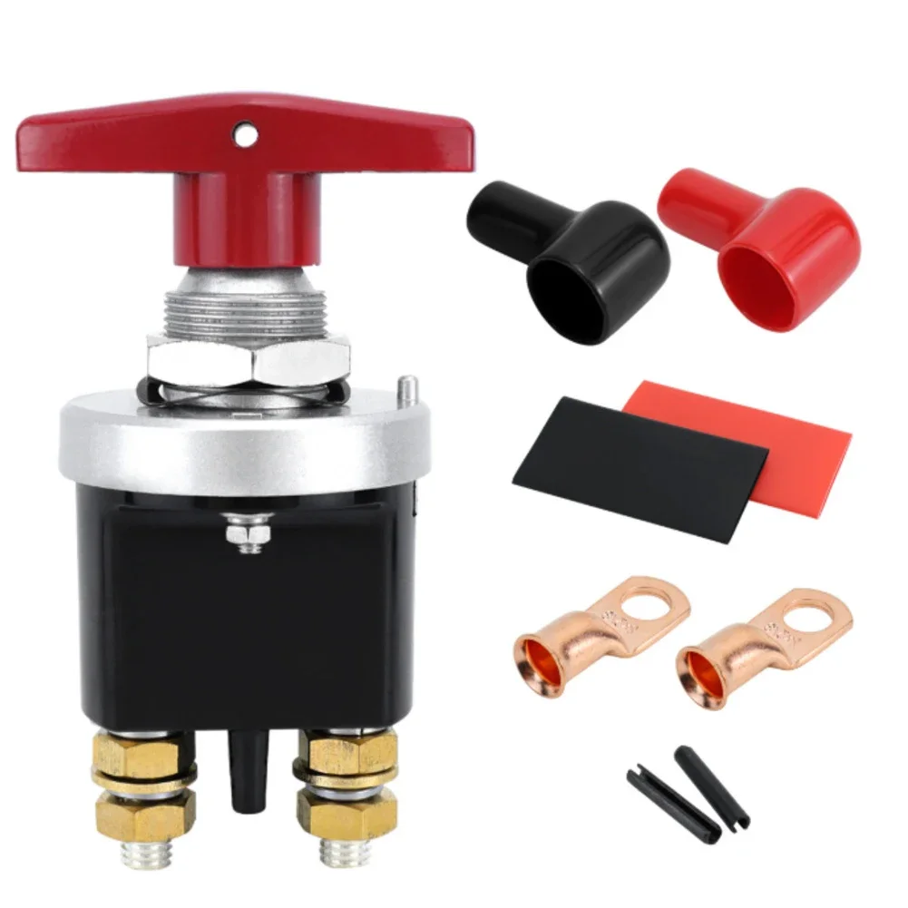 

Silver Red Battery Isolator Switch 500A Battery Isolator Switch With Lock-Out Plate Battery Disconnect Switch Car Accessories