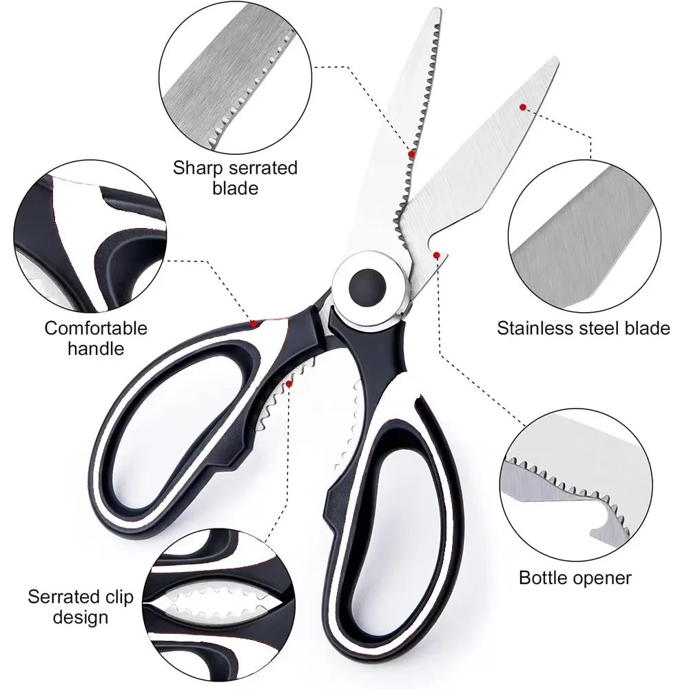 Multifunctional stainless steel kitchen scissors, kitchen utensils, kitchen accessories tools, chef scissors chicken bone knife