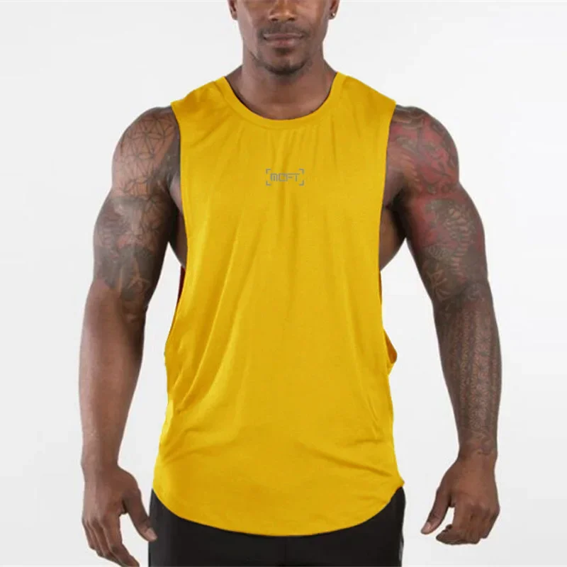 Mens Brand Gym Fitness Casual Clothing Cool Tank Top Fashion Workout Running Sporting Singlets Muscle Sleeveless Vest