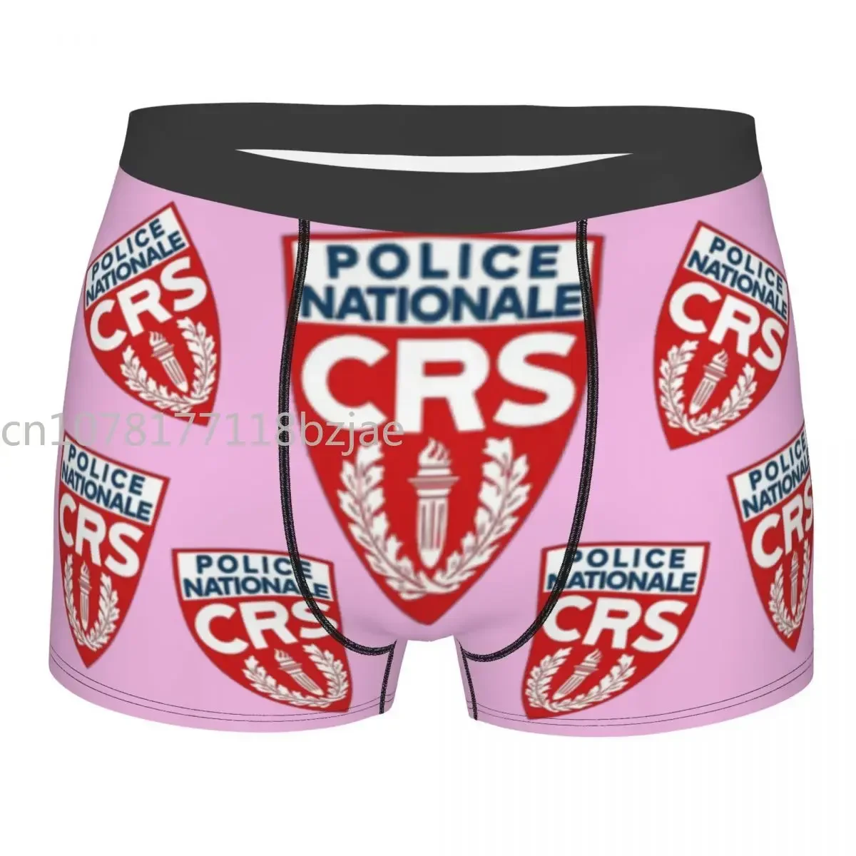 French CRS Compagnies Men Boxer Briefs Police Nationale Highly Breathable Underwear Top Quality Print Shorts Birthday Gifts