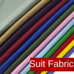 Suit Fabric By The Meter for Uniform Dresses Clothes Diy Sewing Anti-wrinkle Plain Soft Drape Black Red Summer Breathable Cloth