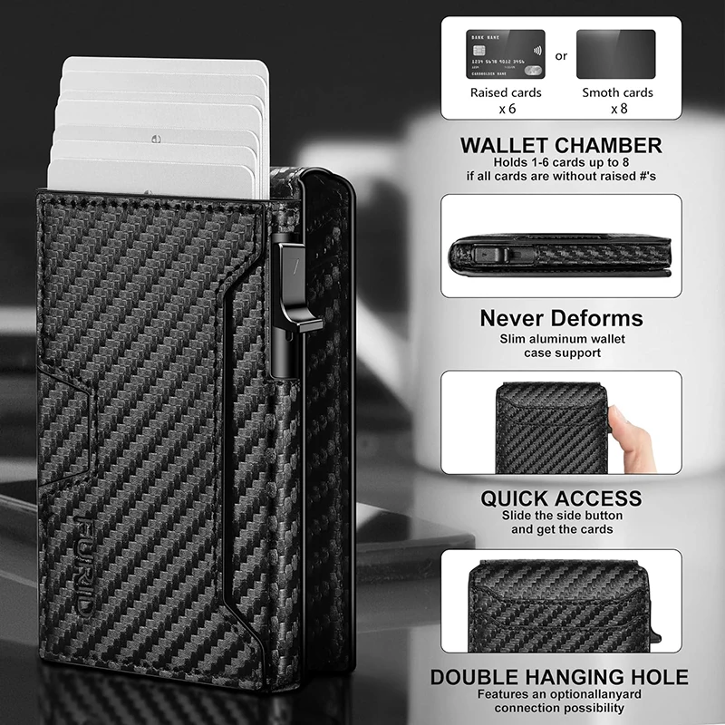 Airtag Wallet for Men Pop Up Wallet RFID Credit Card Holder Wallet