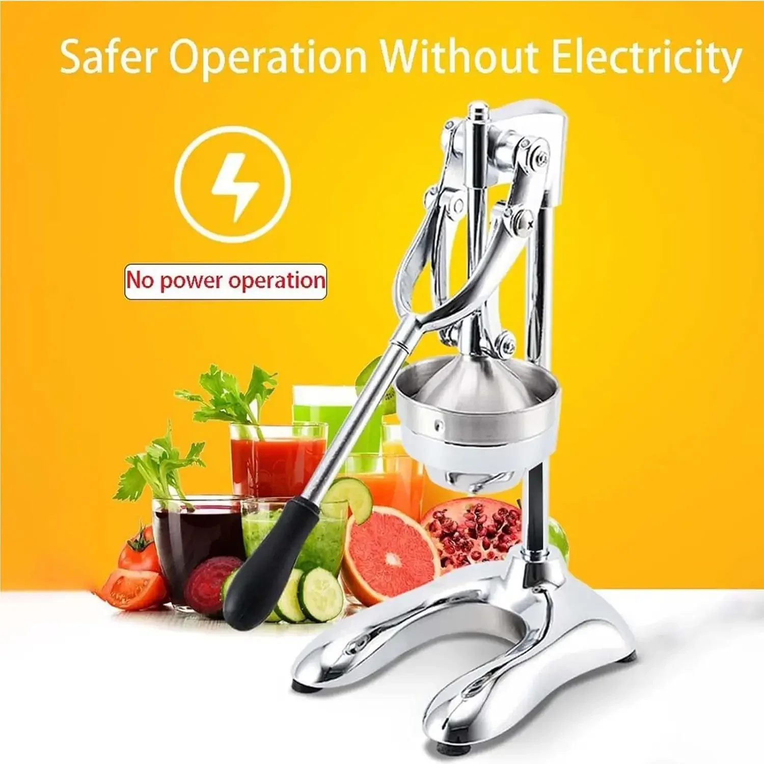 Professional Heavy Duty Stainless Steel Citrus Juicer - Manual Hand Press Squeezer For Lemon, Lime, Pomegranate & More - Large D