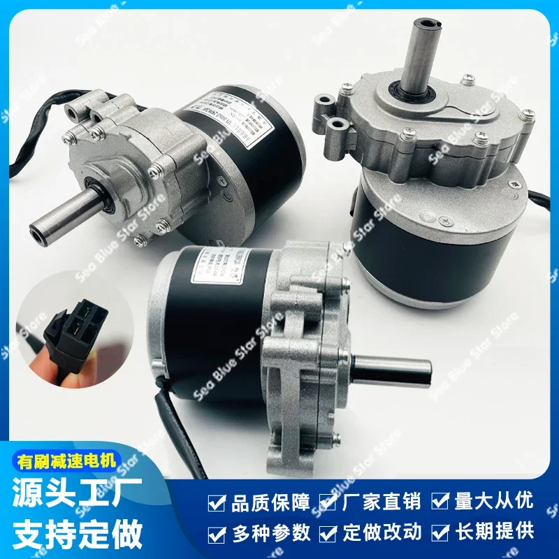 Lingying DC Brushed Low Speed Secondary Gear Electric Vehicle Motor 24V250W Wheelchair Motor 120/75 Rpm