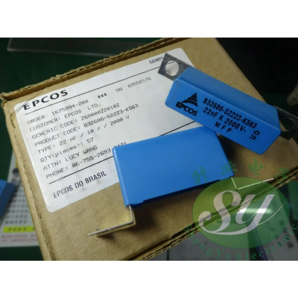 

EPCOS 0.022uf/2000v 22nf 223 brand-new absorption protection film capacitor B32686S2223K