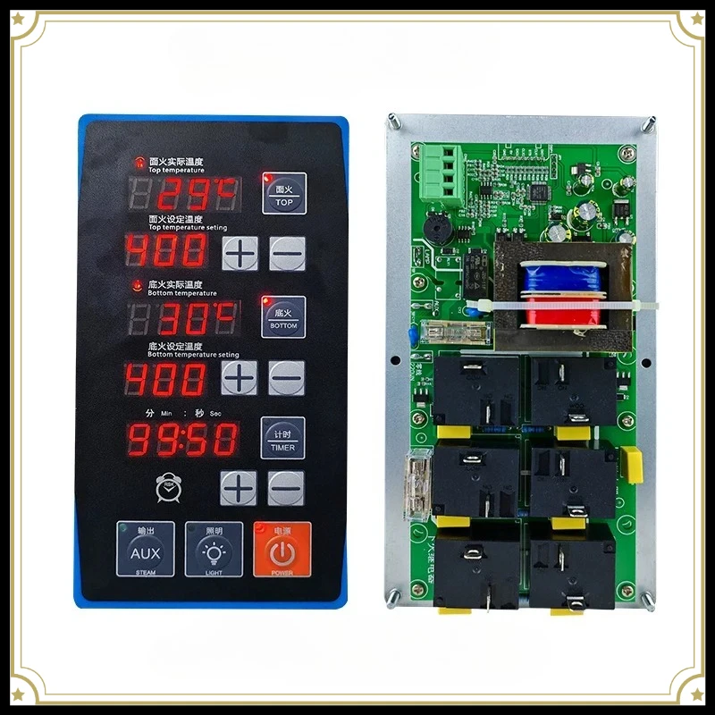 Oven Temperature Control Panel Independent Upper Lower Fire Controller For Gas Electric Oven
