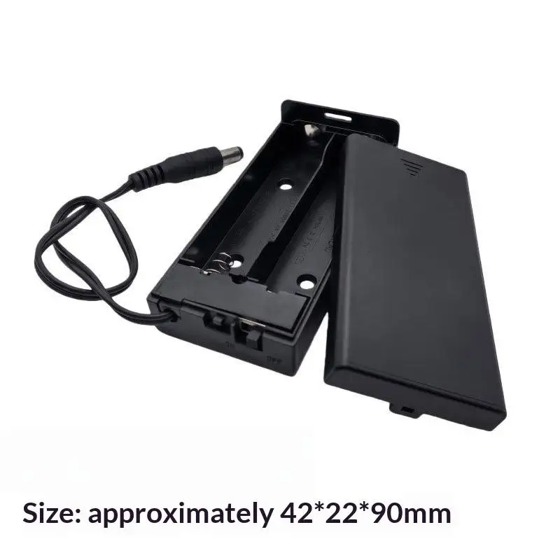 1/4Pcs 2x18650 Battery Storage Box 7.4V With ON/OFF Switch DC 5.5x2.1 Plug DIY Case For Electronics Project