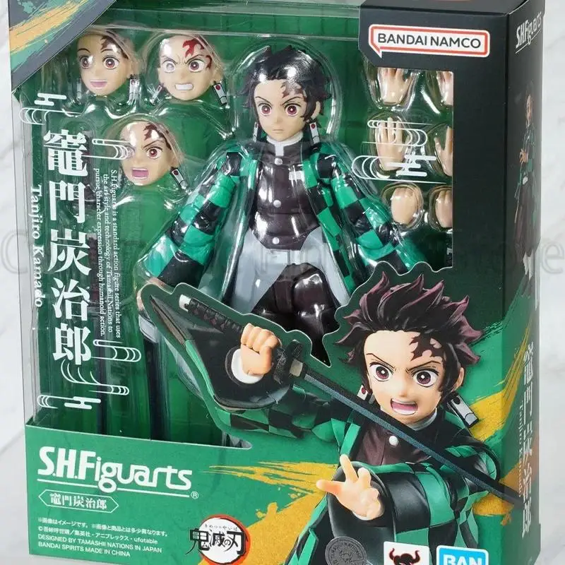 In Stock Bandai Shfiguarts Demon Slayer Kamado Tanjirou Figure Anime Box Action Model Original Toy Child Ornament Festival Gift