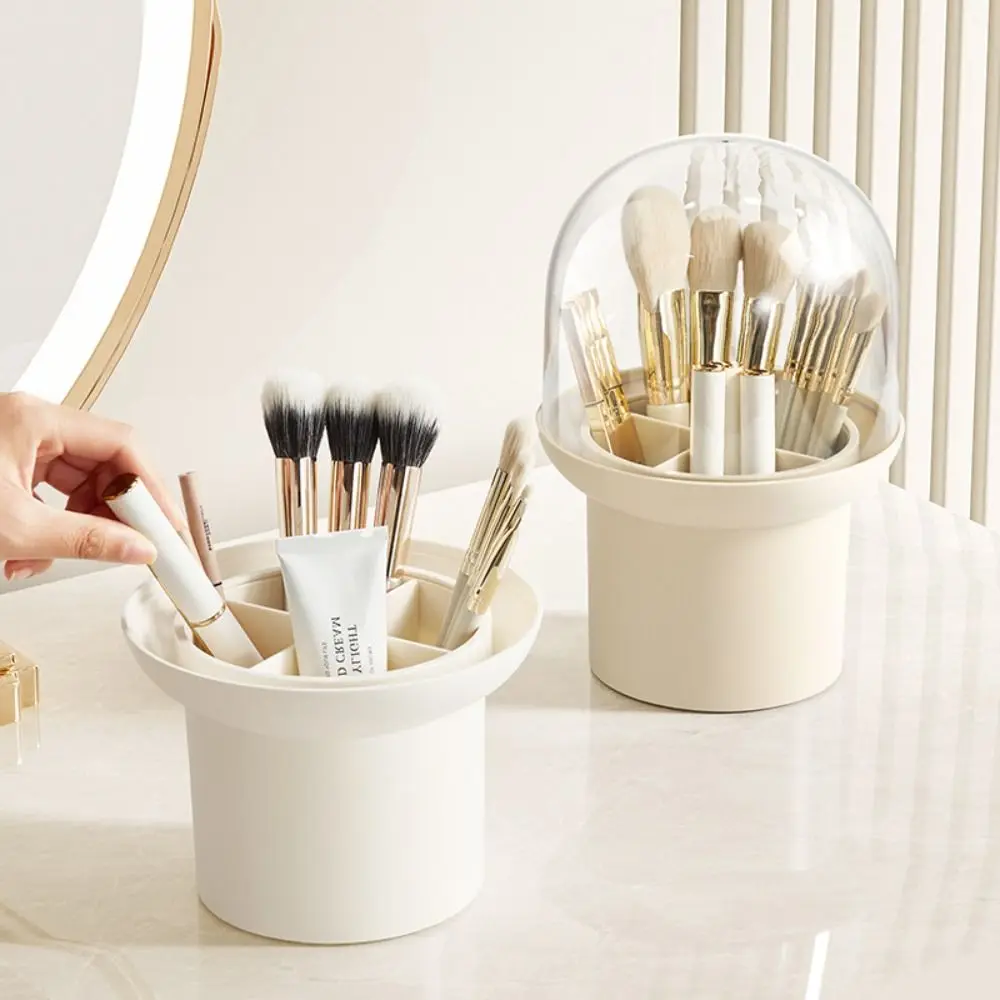 Transparent Makeup Brush Container Dustproof Organizer Cosmetic Brush Bucket Display Rack Large Capacity