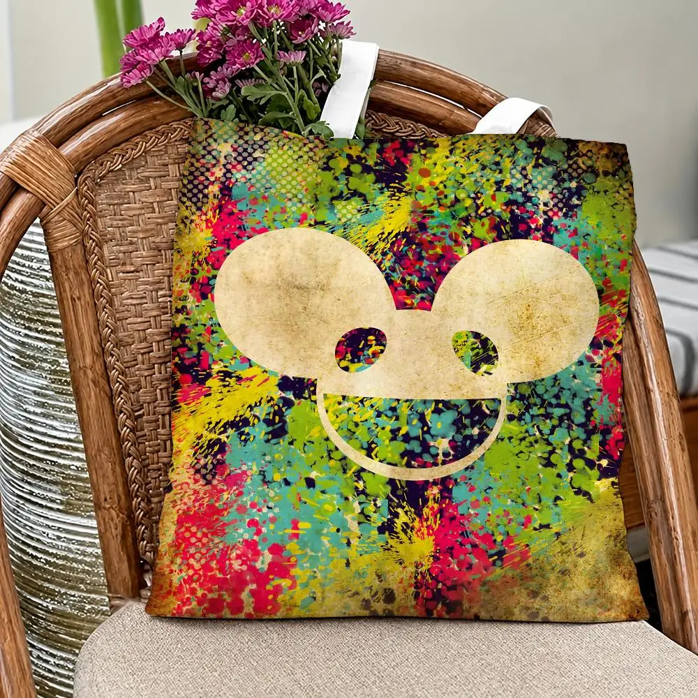 Trending DJ Deadmau5 Storage Bags Eco Canvas Tote Odorless Reusable Double Print Shopping Bag