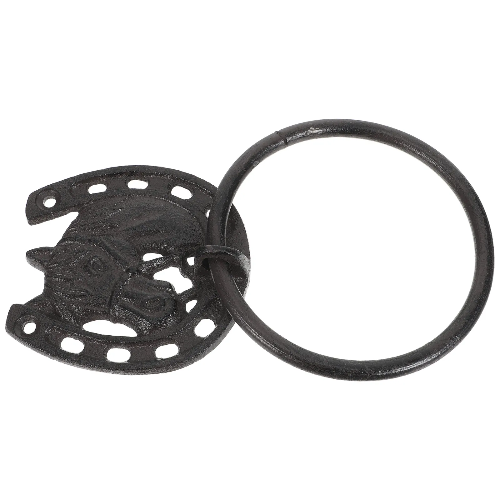 

High Quality Cast Iron Towel Ring Polished Brass Look Wall Mounted Towel Bar for Spa Hotel Residential Bathroom Setup
