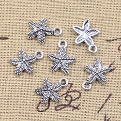 50pcs Charms marine starfish 15x12mm Antique Silver Color Pendants DIY Crafts Making Findings Handmade Tibetan Jewelry