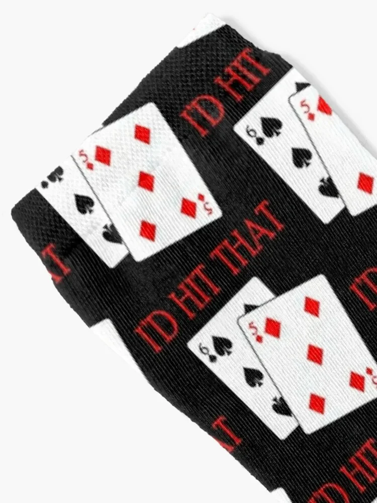 Blackjack product - I'd Hit That - Gambling Themed Socks cotton moving stockings Socks Male Women's