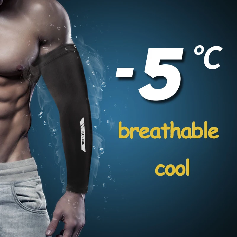 Summer UV Solar Arm Sleeves Fishing Cool Cuff Men Thin Driving Riding Male Anti-Sunburn Sports Outdoor Long Sleeve Arm Cover