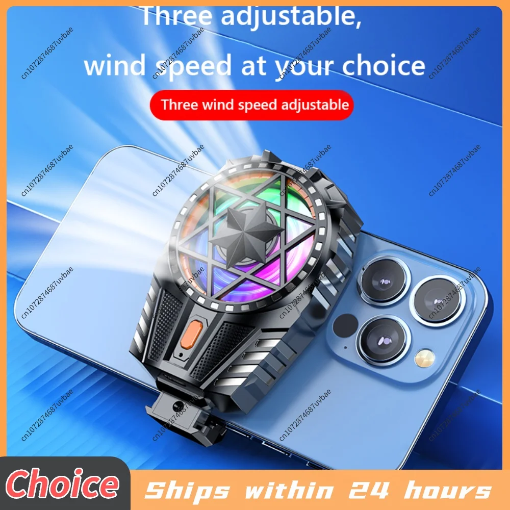 Mobile Phone Radiator Rechargeable Snap-On Cooling Fan 3 Speed Adjustable Portable Game Cooler for Outdoor Vlog Mobile Gaming