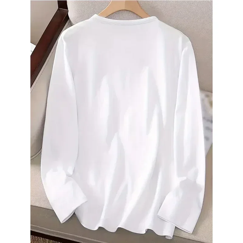 Koszulka damska z długim rękawem z nadrukiem: kreskówkowy, uroczy jeleń, leopard i slogan na choinkę, świąteczna koszulka codzienna.