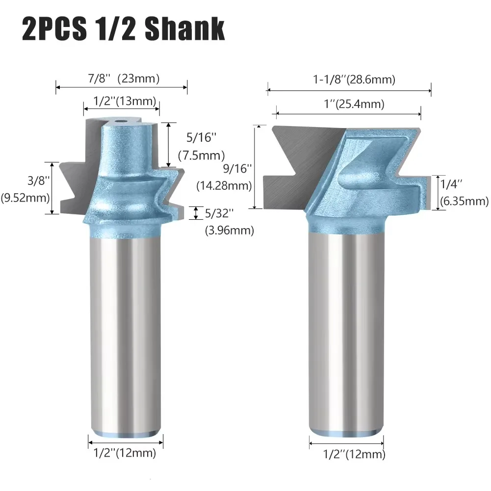 Fresas Para Tupia De Madeir 8mm 12mm 1/2inch Shank Helical Tenon Router Bit Woodworking Cutter Fresas Para Router Bit