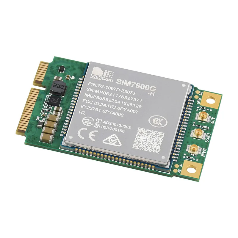 

Waveshare SIM7600G-H-PCIE SIMCom Original 4G LTE Cat-4 Module, Global Coverage, GNSS, Mini-PCIe Connector