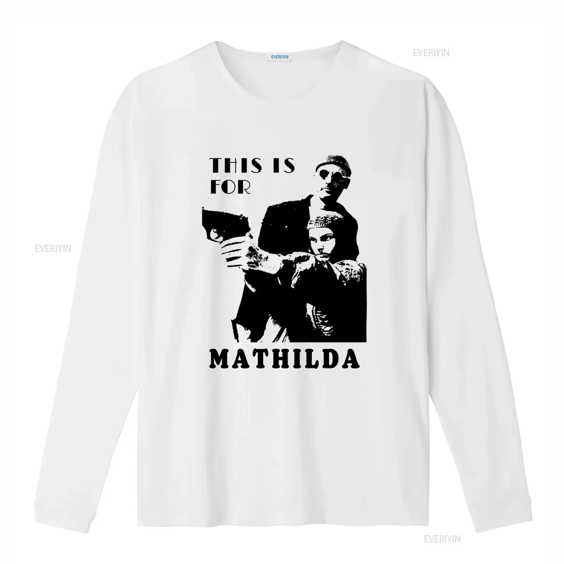 Leon the Professional T Shirt This is for Mathilda Film Natalie Portman Black White Screen  vintage Washed Comfortable Unisex