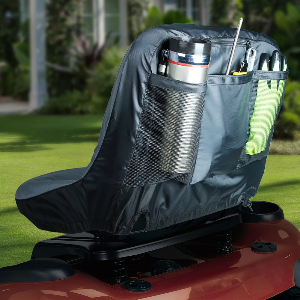 

Riding Lawn Mower Seat Cover 600D Oxford Waterproof Tractor Seat Cover (Grey)