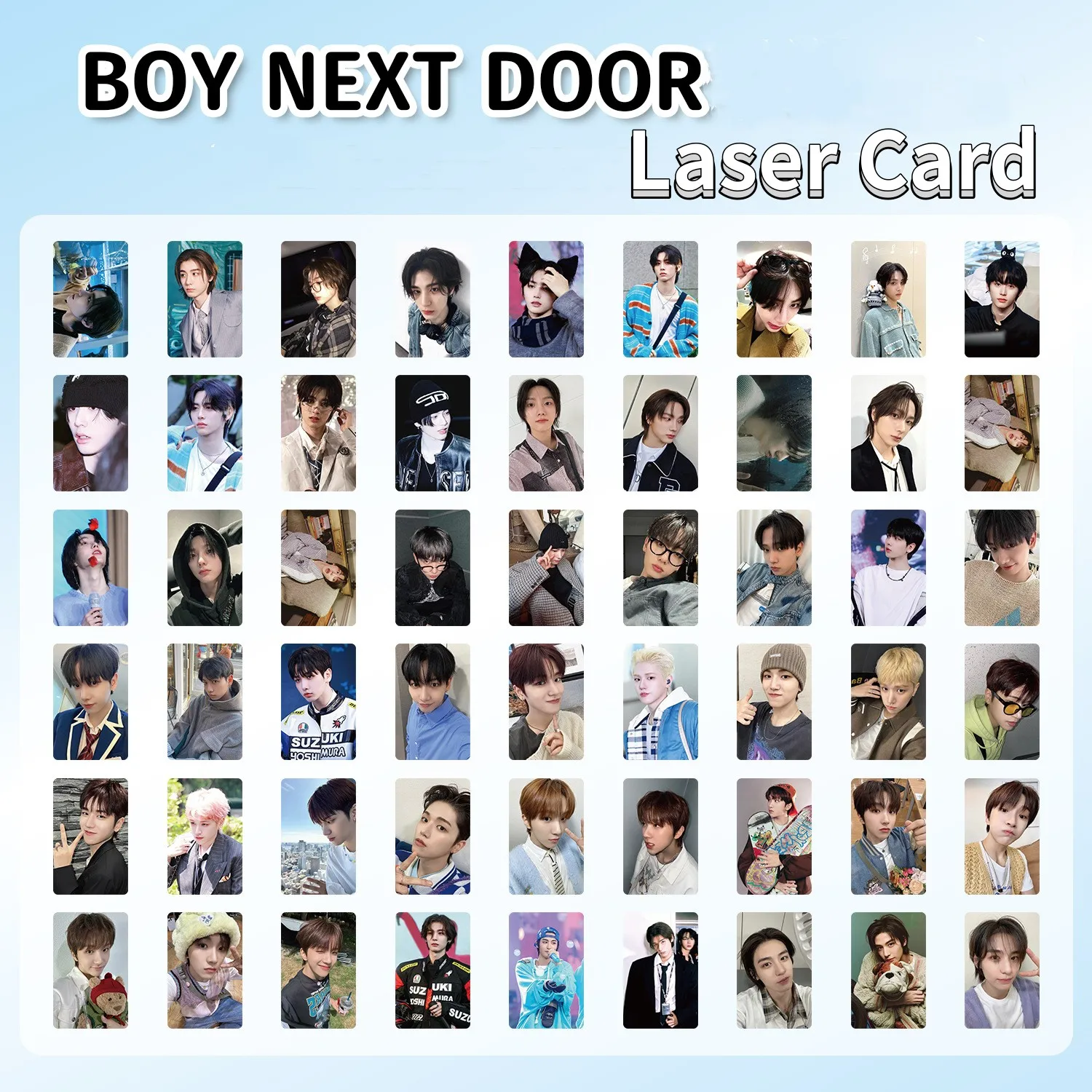 

Kpop Boynextdoor Laser Boxed Card 55pcs/Set High Quality HD Daily Selfie Photo Cards SUNGHO LEEHAN WOONHAK Fans Collection Gift