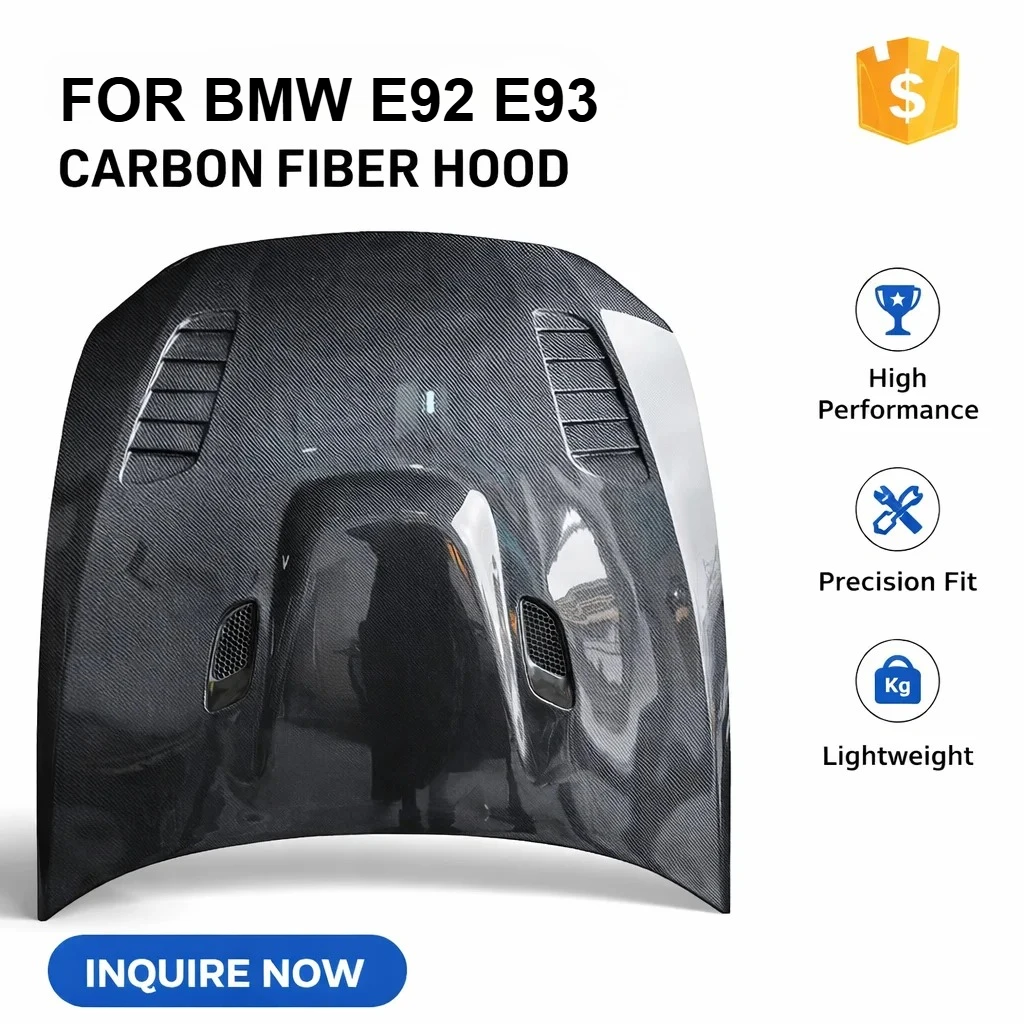 

Капот STLF из настоящего карбона для BMW E92 E93 335i 2006-2010 | Карбоновый капот V-образной формы с вентиляционными отверстиями для BMW E92