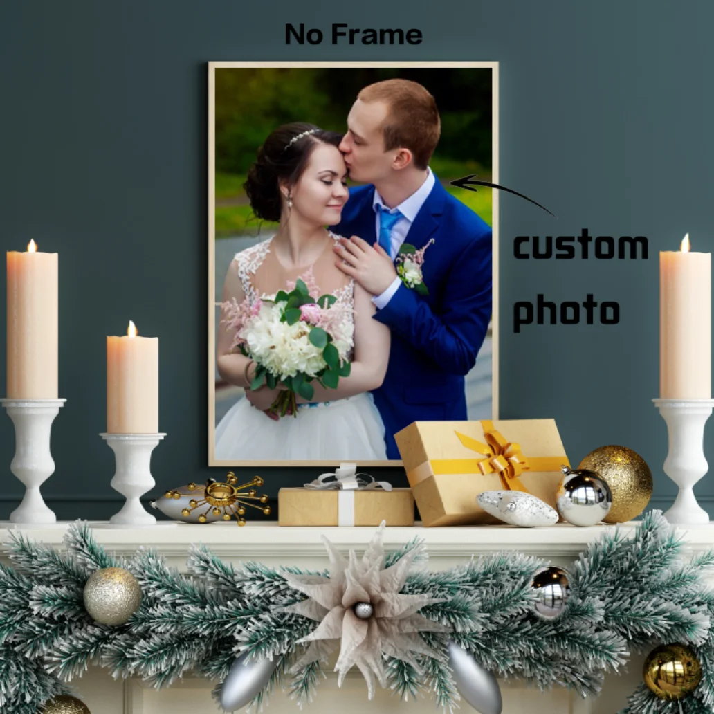 شخصية قماش طباعة HD زوجين صور فرملس تخصيص صورتك شخصية جدار ملصق فني صالون صور ديكور المنزل