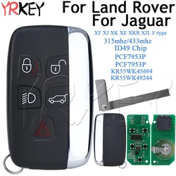 Chiave telecomando intelligente per Land Rover per Jaguar XJL XF tipo F 2013-2017 ID49 Chip 315/433 mhz Keyless go 5 pulsanti FCC:KOBJTF10A