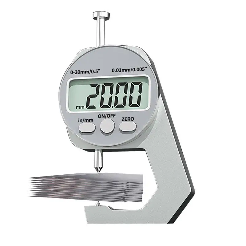 

Digital Thickness Gauge 0-20mm Electronic Measuring Thickness Gauge High Precision Unit Conversion Thickness Caliper With LCD