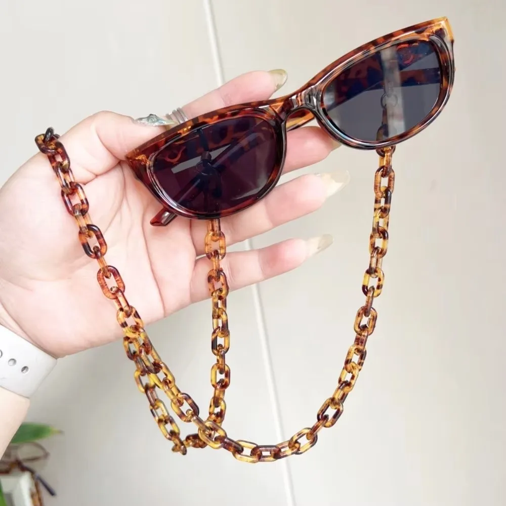Rutschfeste Leoparden-Acryl-Brillenkette Anti-Verlust Dekorative Sonnenbrillen-Schnur Handgefertigte Perlen-Lesebrillenkette