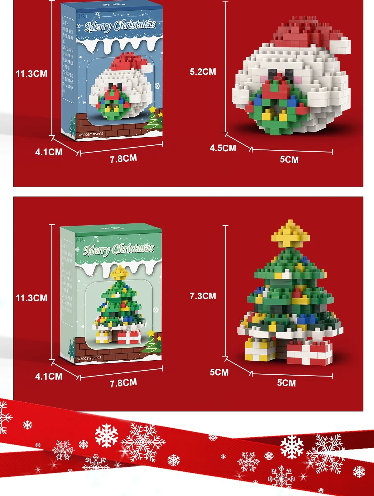 Weihnachten Geschenke Baustein Serie Santa Claus Rentier Puzzle Montage Ziegel Tisch Dekoration Spielzeug für Kind Weihnachten Geschenk – Detail 12