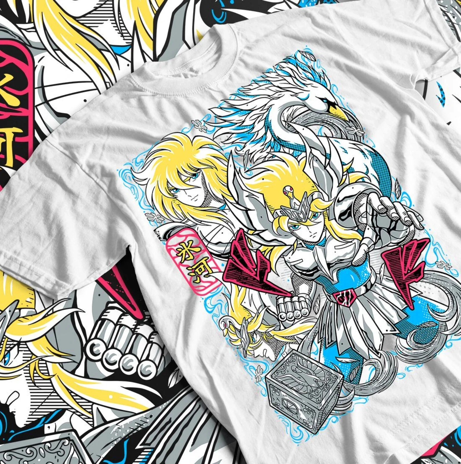 Camiseta unisex Cisne Hyoga, camiseta de anime Saint Seiya, constelación de cisne