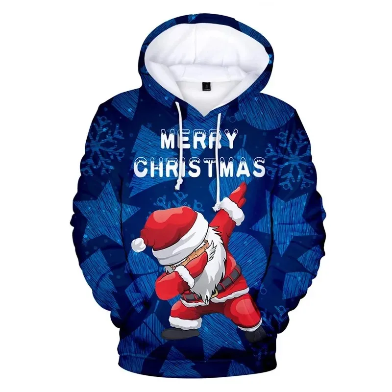 

Christmas Men's Autumn-Winter Fashion 3d Printed Hooded Sweatshirt For Street Wear - Bold, Loose And Fun Casual Sweater