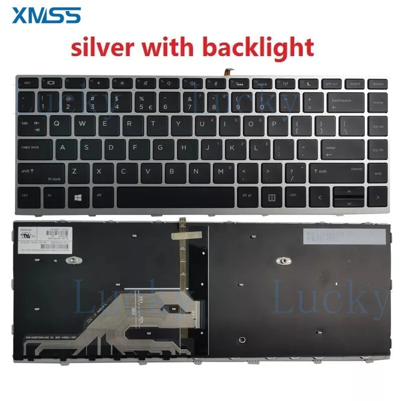 

f NEW For HP Probook 640 G4 G5 645 G4 G5 Keyboard US Silver With Backlit Non point