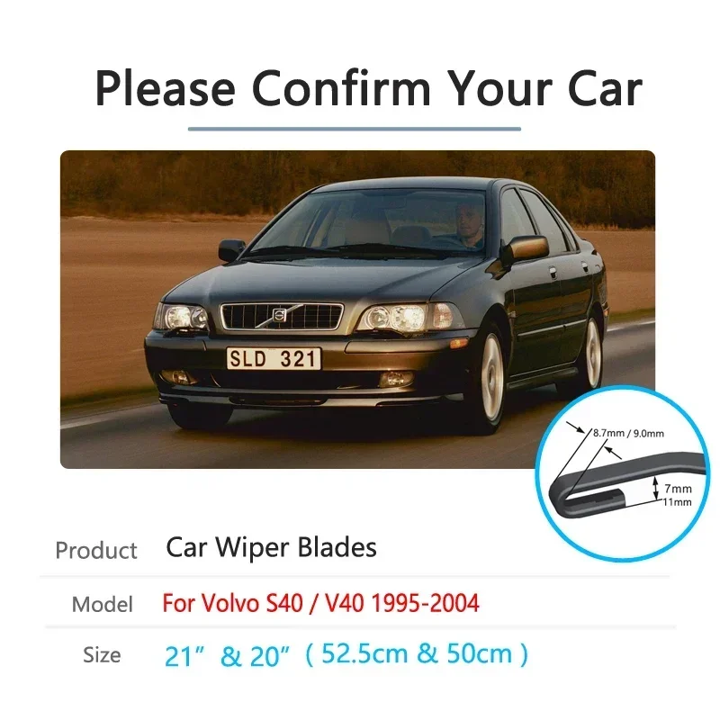 Limpadores de pára-brisas dianteiros para Volvo S40 V40 1995 ~ 2004, acessórios do carro, 1996, 1997, 1998, 1999, 2000, 2001, lâmina