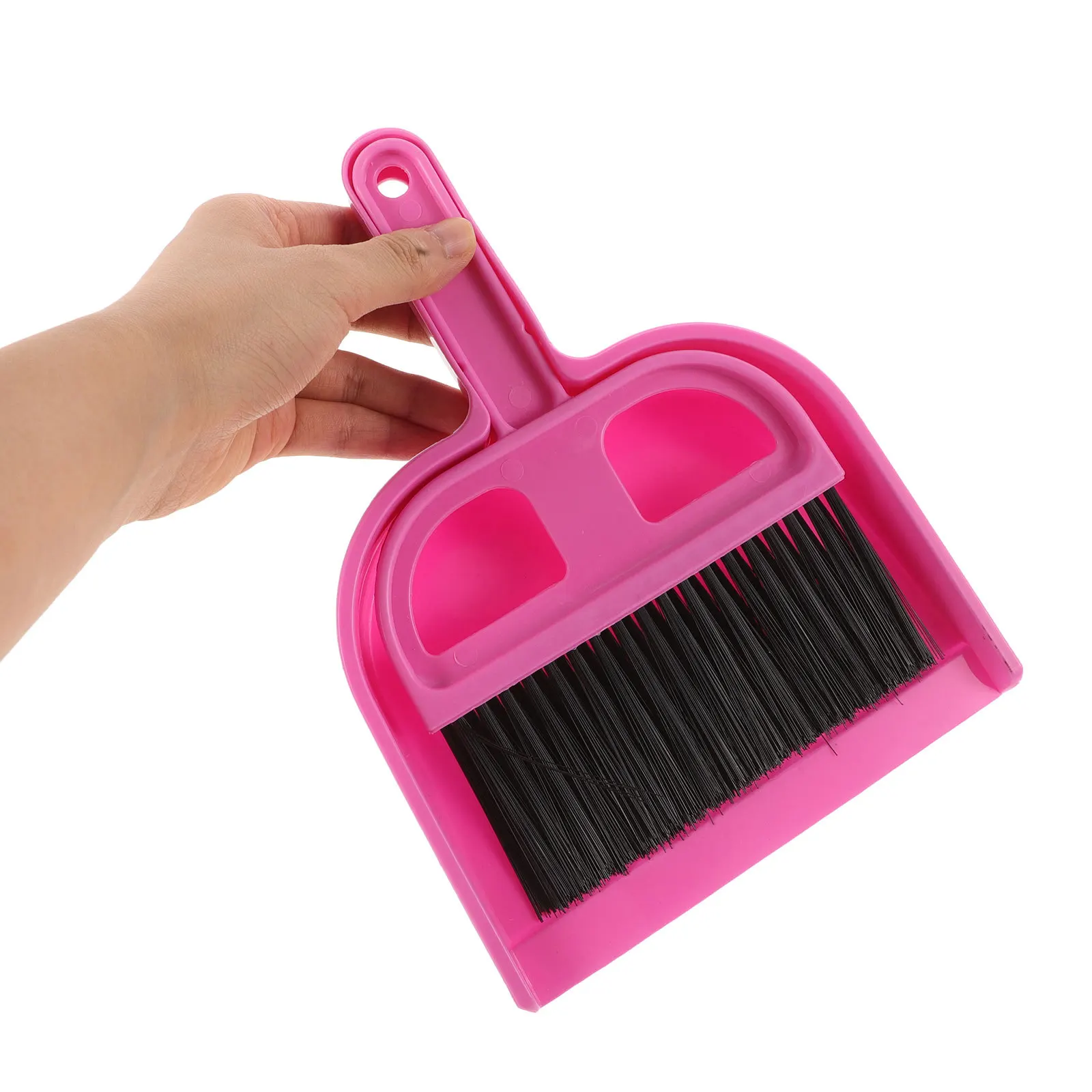 

Small Climb The Box and Clean Broom Mops Cage Cleaning Brush Dustpan Set Rosy Plastic
