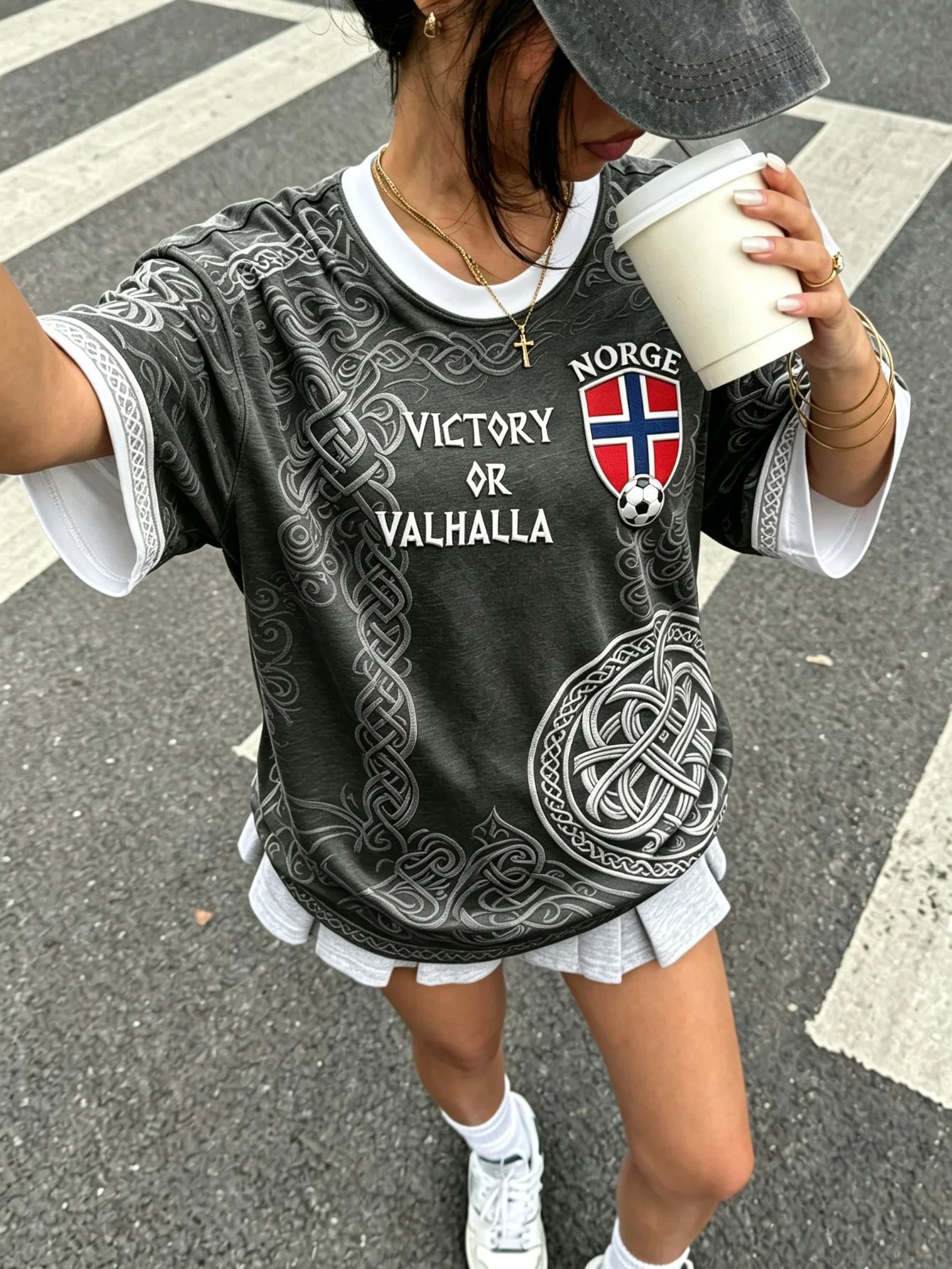 Viking Y2K Jersey Norway Valhalla Men Women Unisex Short Sleeve Plus Size Standard Size Soccer Graphic Streetwear Top