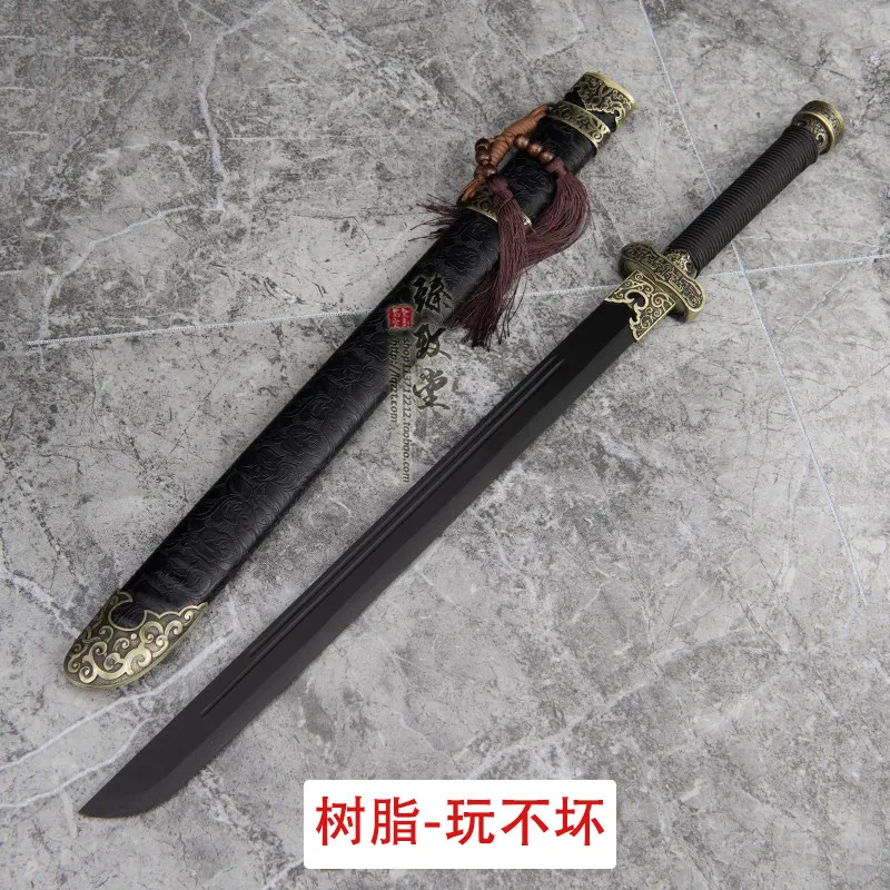 Ancient Black Knife Wood Knife Embroidered Spring Knife Toy with Sheath Performance Training Integrated Pull Sword Jinyiwei