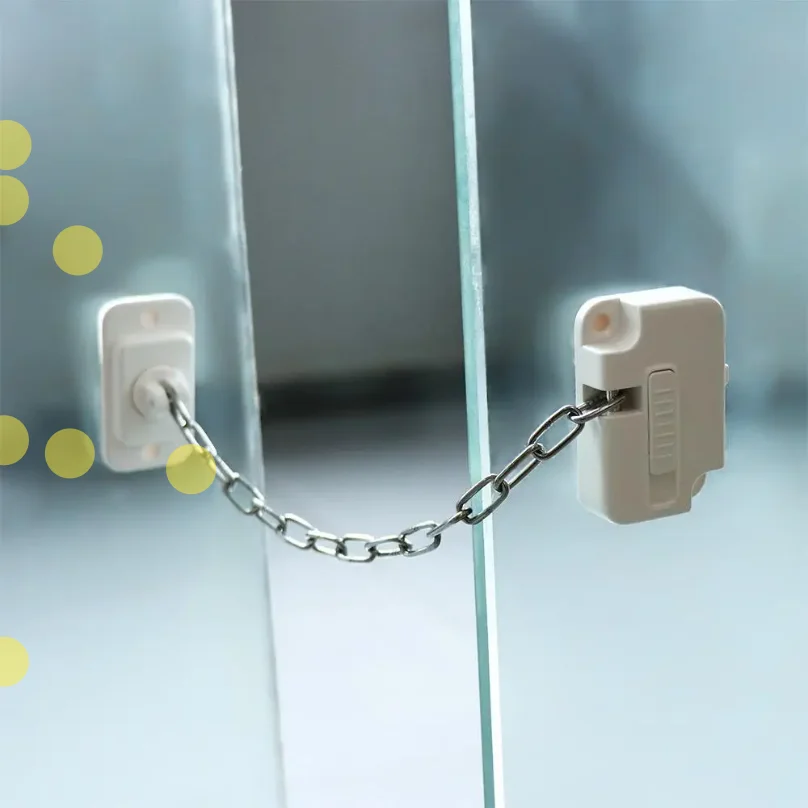 Cabinet Lock Adjustable Window Security Lock ABS Self Adhesive Window Frame Chain Lock Sturdy No Drilling Window Restrictor Home