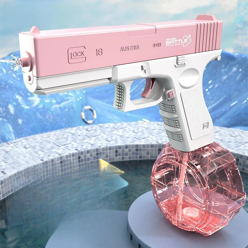 Pistola de água elétrica glock para crianças, brinquedo super imersão, alta capacidade, fogo rápido, água, ao ar livre, praia, piscina, verão, batalha de água