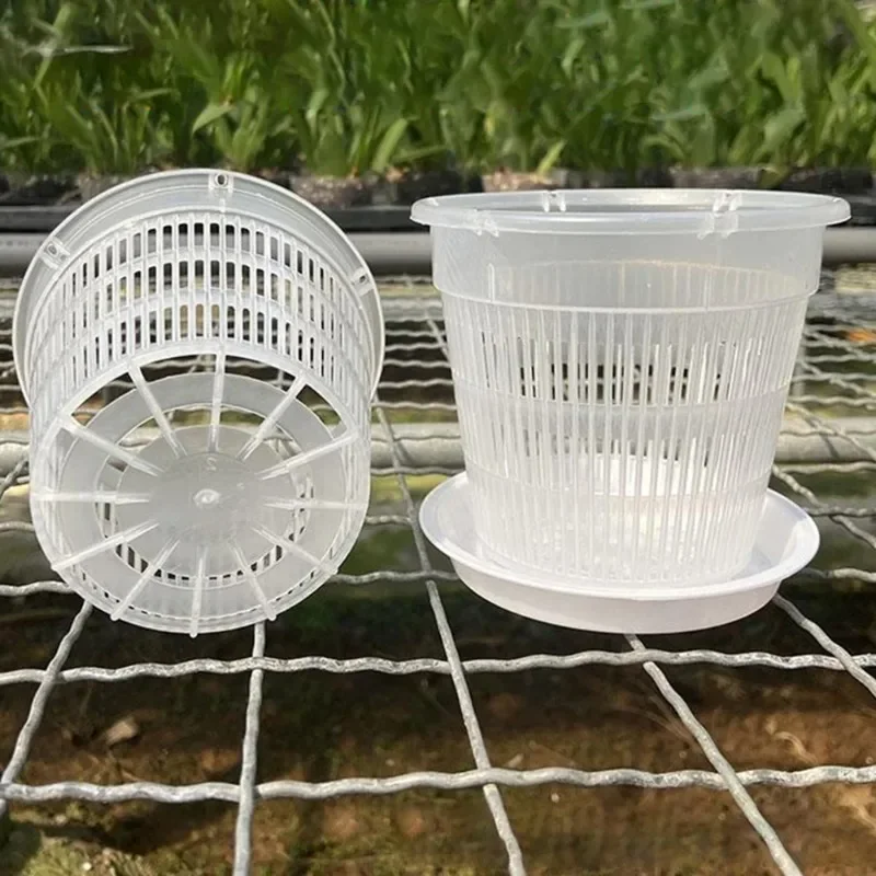 5Pcs Transparent Plastic Orchid Flowerpot with Mesh And Hole for Root Control Home Garden Planters
