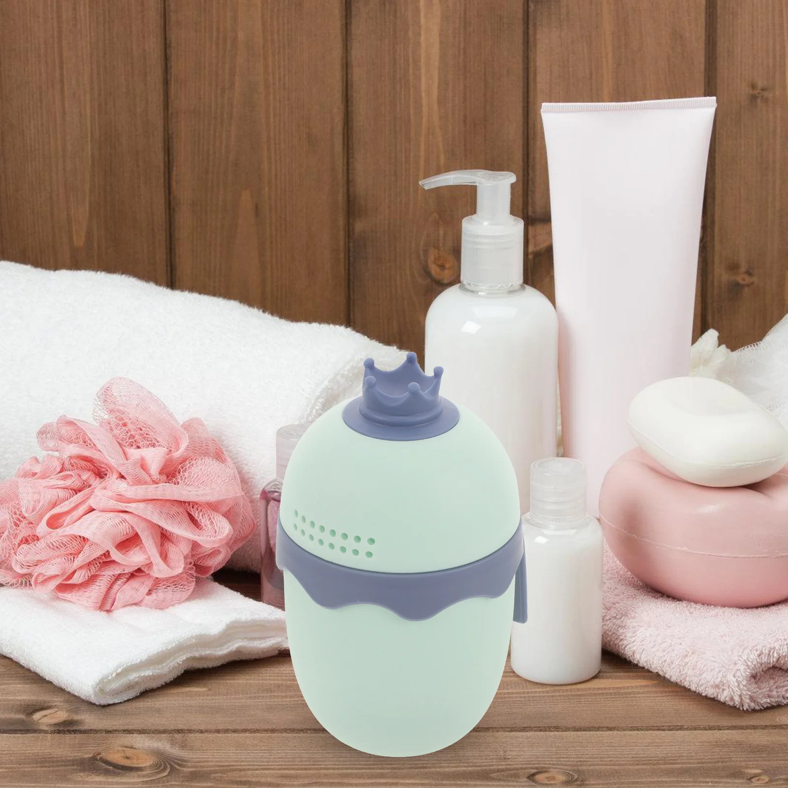 كوب شطف حمام الطفل على شكل تاج فتحة كبيرة مانعة للتسرب لشطف الشعر وغسل الجسم وحمام الاستحمام المقاوم للماء #6