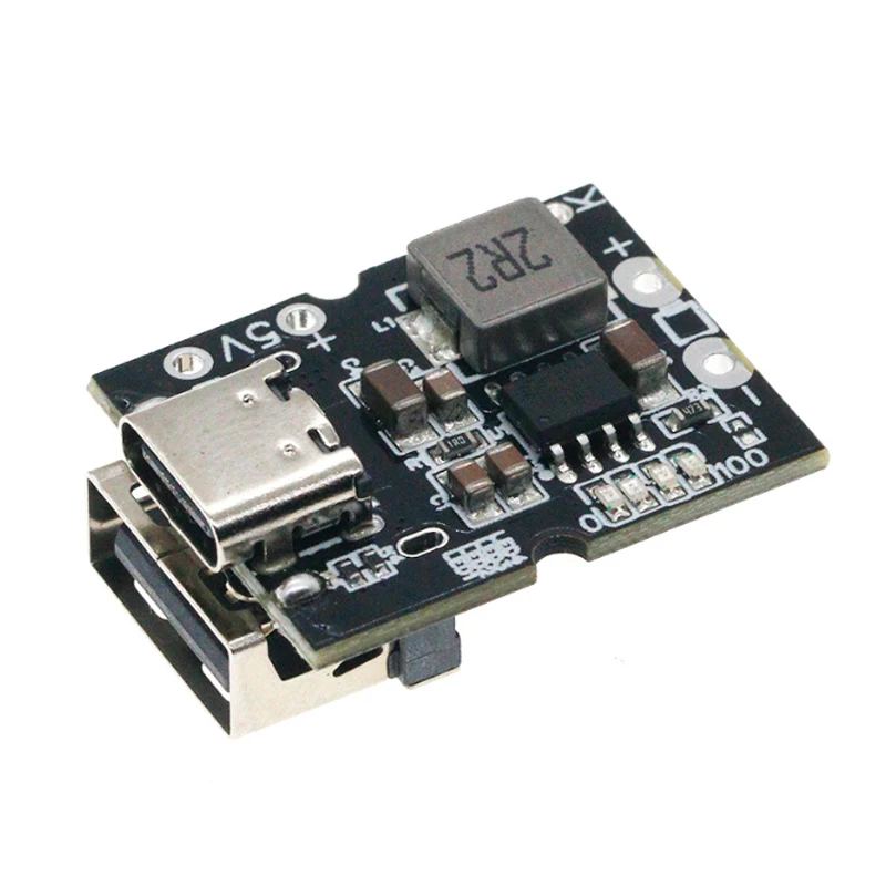 5V 2A 타입-C USB 부스트 컨버터 모듈(LED 디스플레이 포함) 3.7V/4.2V 리튬 이온 배터리 DIY 보조 배터리용 충전 보호 보드