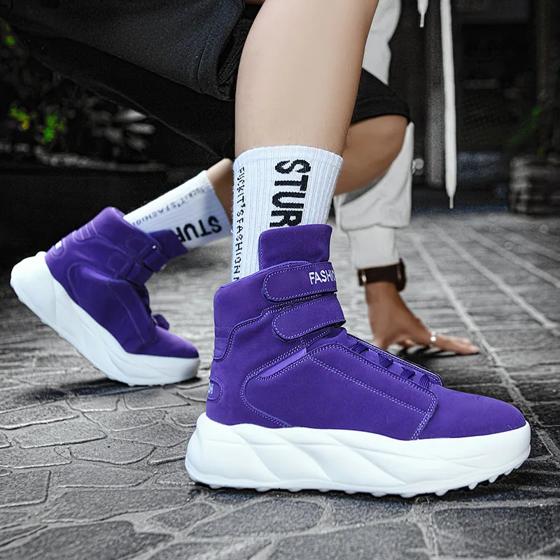 High Top Men Sneakers Fashion Basketball Shoes Anti-slip Outdoor Sports Shoes Cushioning Trainer Platform Sneakers Basket Homme