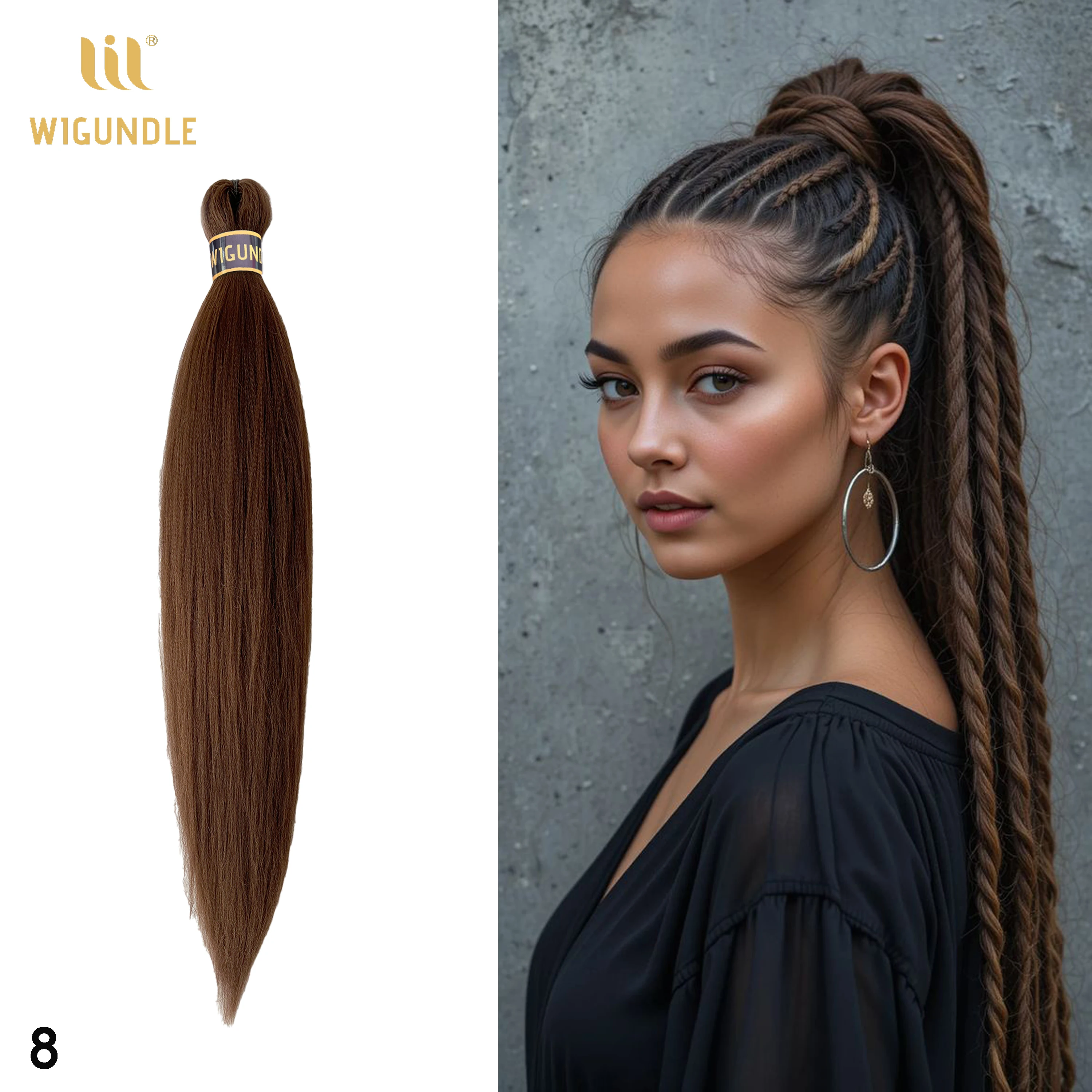 

Easy Braid PreStretched Braiding Hair Extensions Itch-Free Synthetic Fiber Crochet Hair with Soft Yaki Texture Hot Water Setting