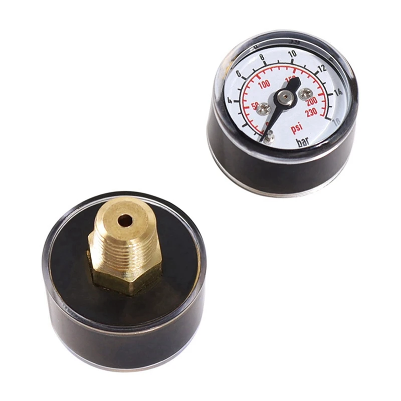 6X Scuba Diving PCP Air Mini Micro-Pressure Gauge Manometer Manometer 16Bar,1/8 NPT Thread