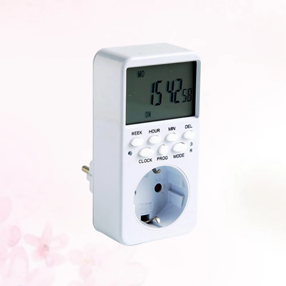 

16A Programmable Timer Socket Electronic Digital Plug Time Relay 7 Button Display Eu Plug For Home Appliances Charging