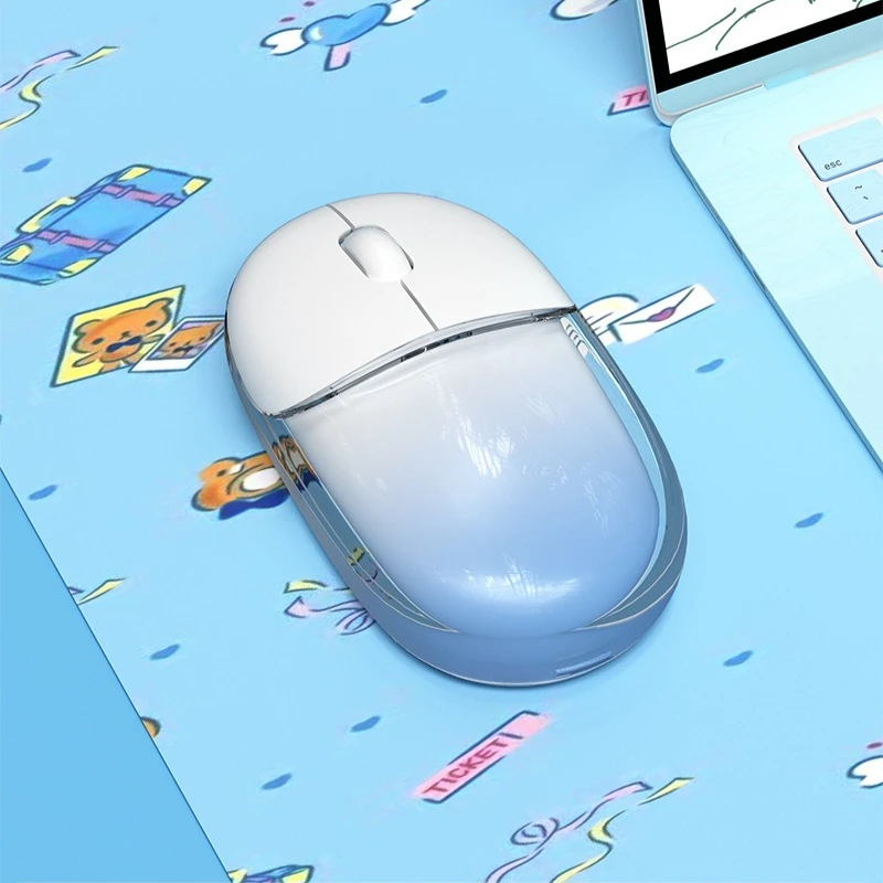 Cartoon Bluetooth/2.4G Wireless Mouse Cute Dual Mode Silent Mouse Mini Portable Ergonomic Rechargeable Mouse for Laptop Computer
